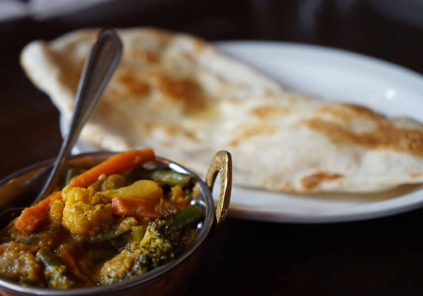 Veg curry and naan, Himalayan//Photo credit: Evan Ceretti