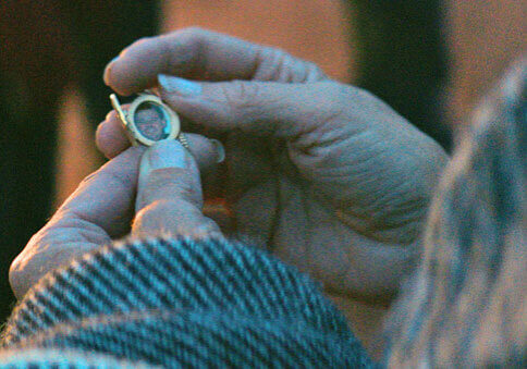 A still from the film shows the realities of fishing, including honouring those lost at sea, like Lorry Gaudet