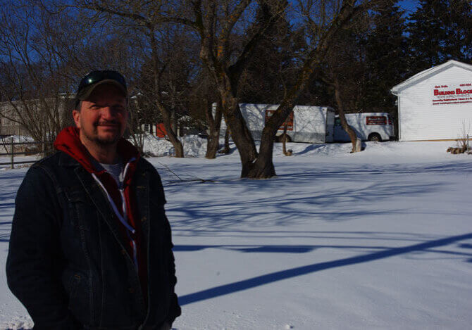 Jamie MacKay at the future location for Ross' Place//Photo credit: Cheryl Young/Salty